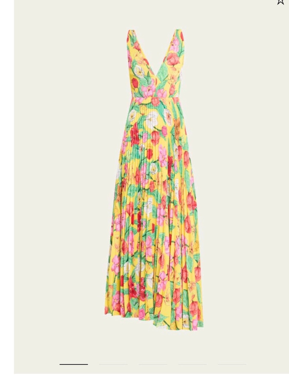 Milly Yellow Floral Halter Maxi Dress